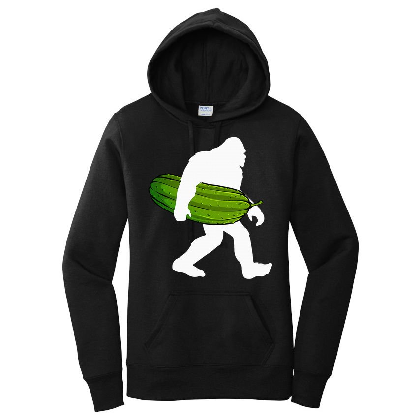 Pickle Art For Women Bigfoot Cucumber Women's Pullover Hoodie