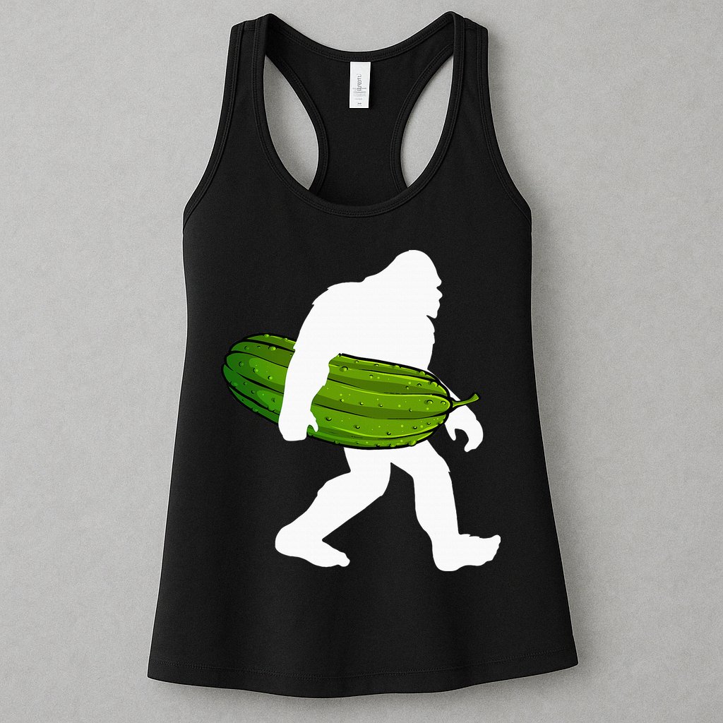 Pickle Art For Women Bigfoot Cucumber Womens Tank Top