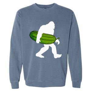 Pickle Art For Women Bigfoot Cucumber Garment-Dyed Sweatshirt