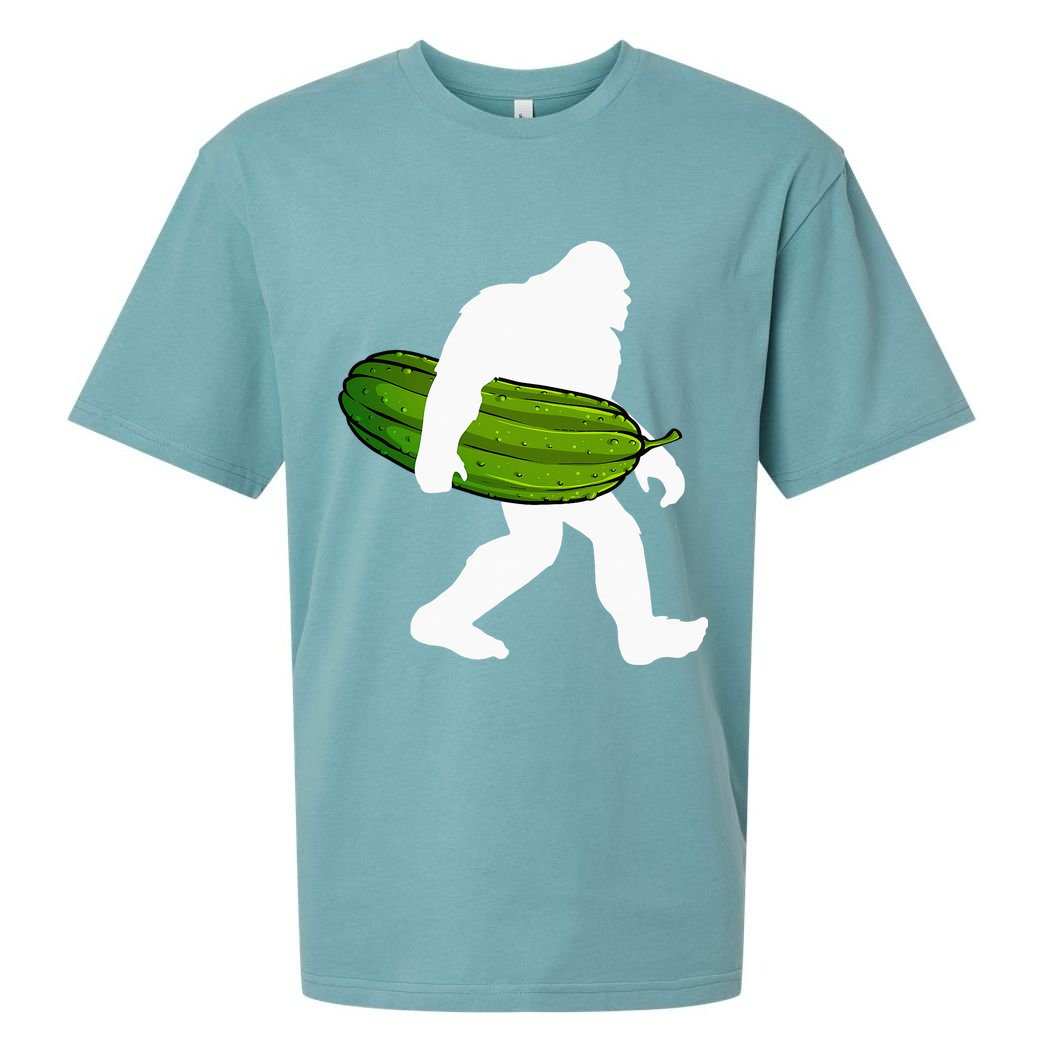 Pickle Art For Women Bigfoot Cucumber Sueded Cloud Jersey T-Shirt