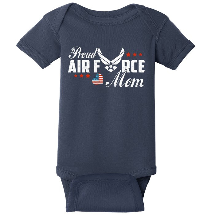 Proud Air Force Mom Heart Mother's Day Baby Bodysuit