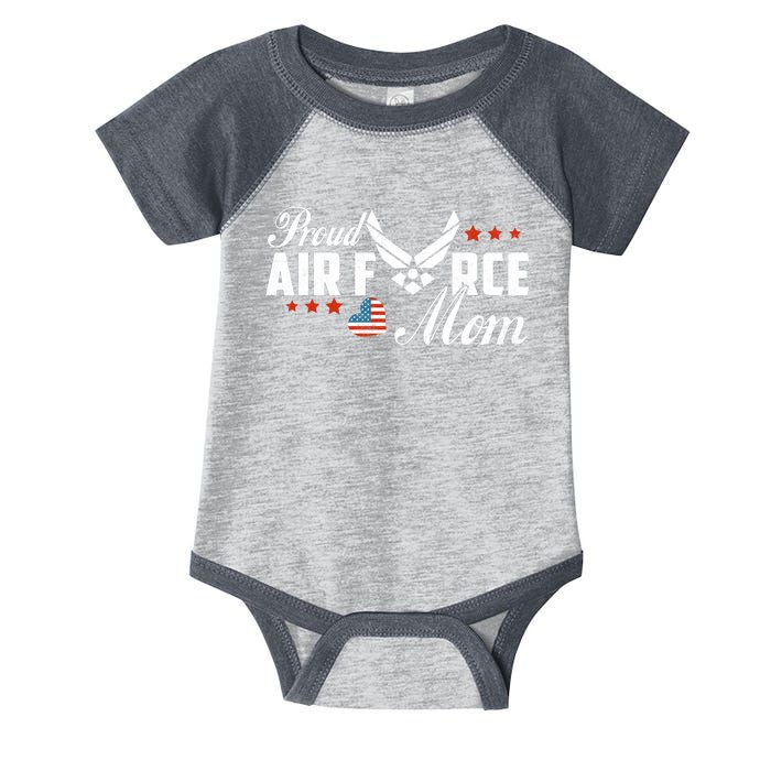 Proud Air Force Mom Heart Mother's Day Infant Baby Jersey Bodysuit