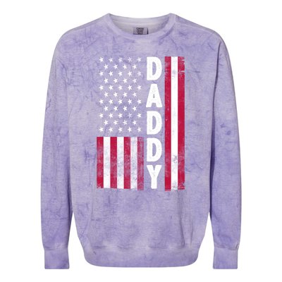 Patriotic American Flag Dad Father's Day Colorblast Crewneck Sweatshirt