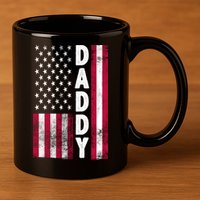 Patriotic American Flag Dad Father's Day 11oz C Handle Ceramic Mug
