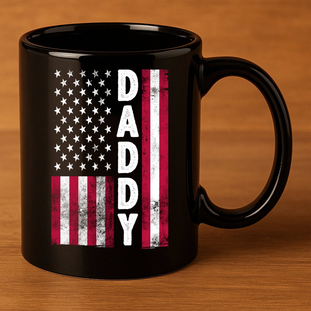 Patriotic American Flag Dad Father's Day 11oz C Handle Ceramic Mug