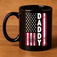 Patriotic American Flag Dad Father's Day 11oz C Handle Ceramic Mug