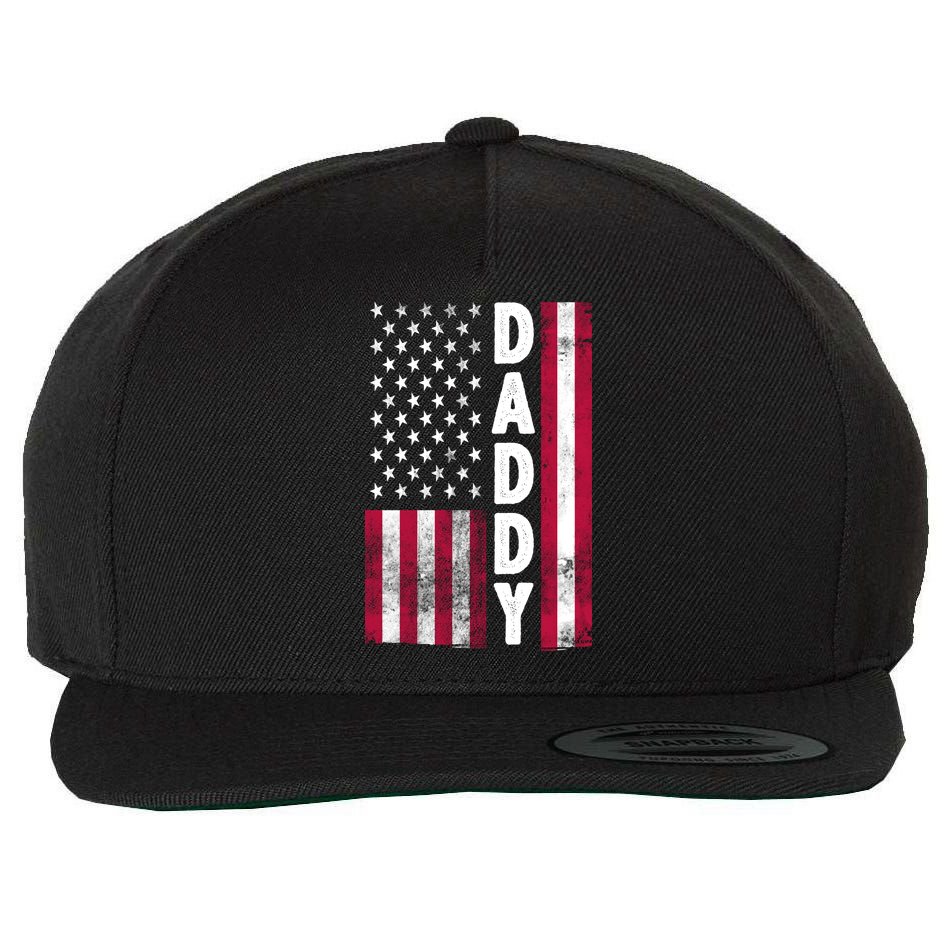 Patriotic American Flag Dad Father's Day Wool Snapback Cap