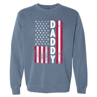 Patriotic American Flag Dad Father's Day Garment-Dyed Sweatshirt