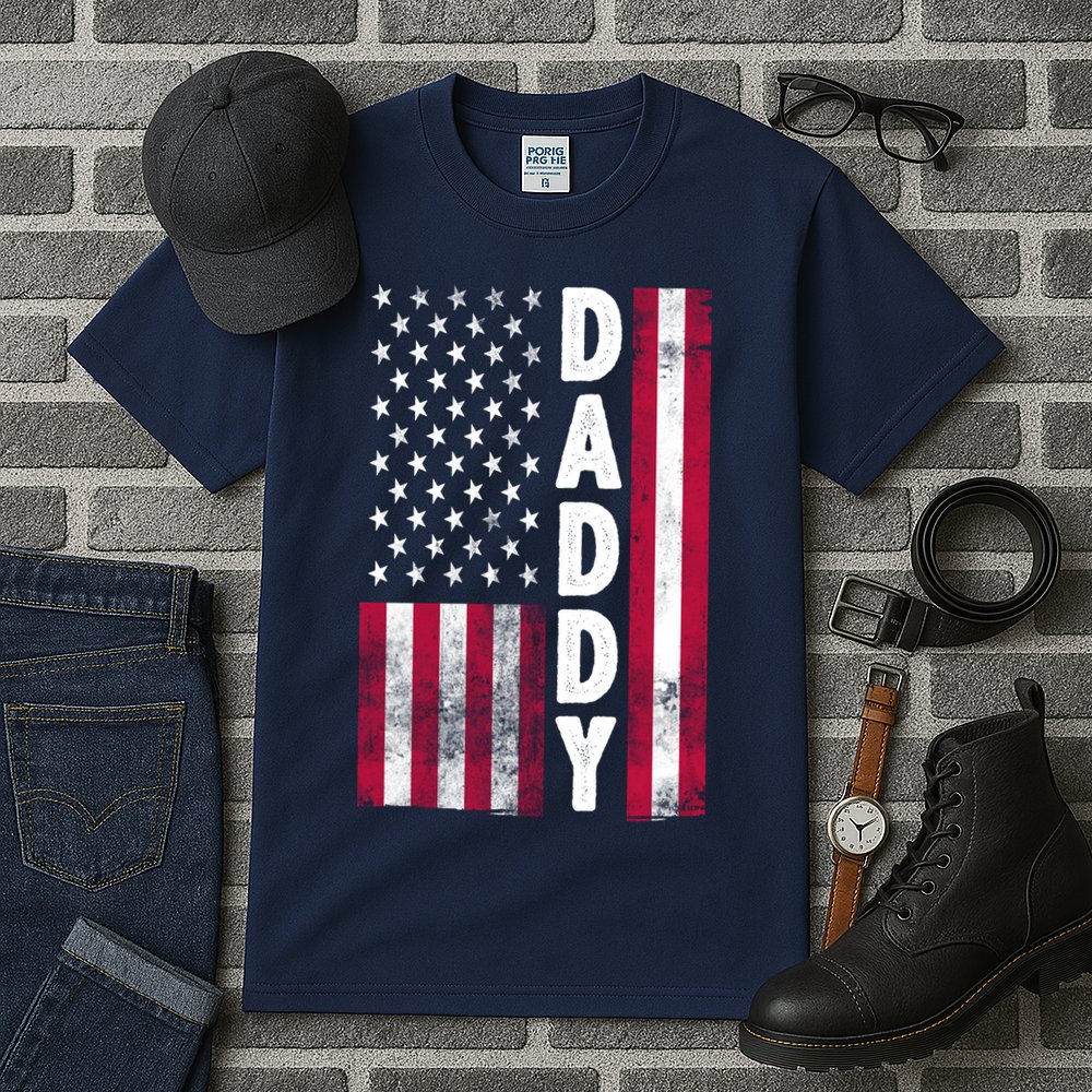 Patriotic American Flag Dad Father's Day Tall T-Shirt