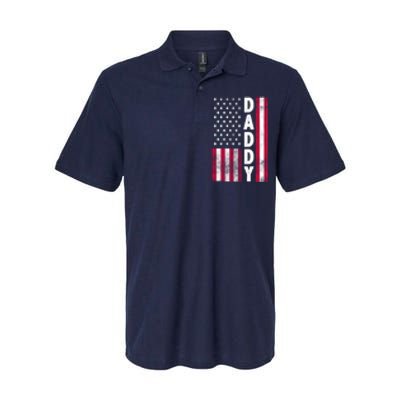 Patriotic American Flag Dad Father's Day Softstyle Adult Sport Polo