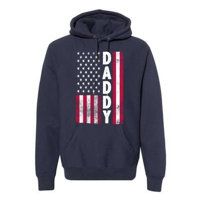 Patriotic American Flag Dad Father's Day Premium Hoodie