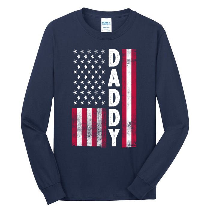 Patriotic American Flag Dad Father's Day Tall Long Sleeve T-Shirt