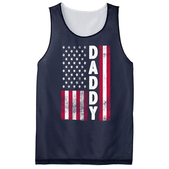 Patriotic American Flag Dad Father's Day Mesh Reversible Basketball Jersey Tank