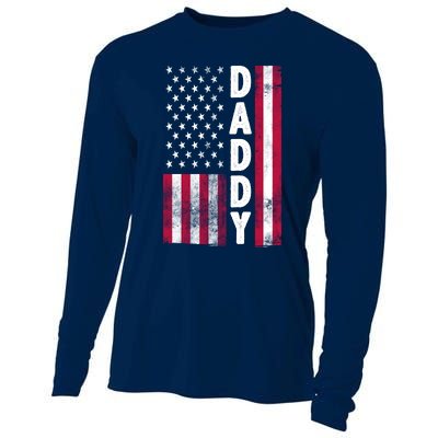 Patriotic American Flag Dad Father's Day Cooling Performance Long Sleeve Crew