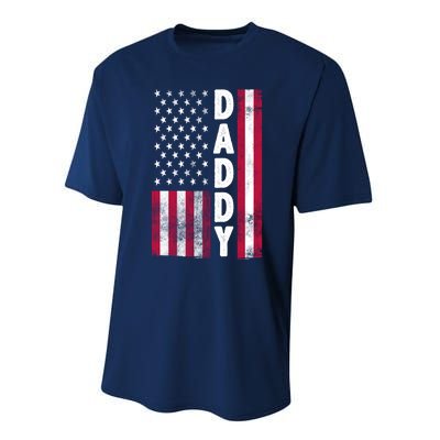 Patriotic American Flag Dad Father's Day Performance Sprint T-Shirt