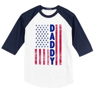 Patriotic American Flag Dad Father's Day Baseball Sleeve Shirt