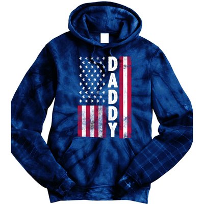 Patriotic American Flag Dad Father's Day Tie Dye Hoodie