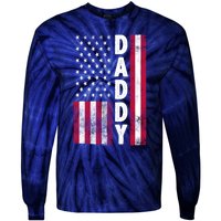 Patriotic American Flag Dad Father's Day Tie-Dye Long Sleeve Shirt