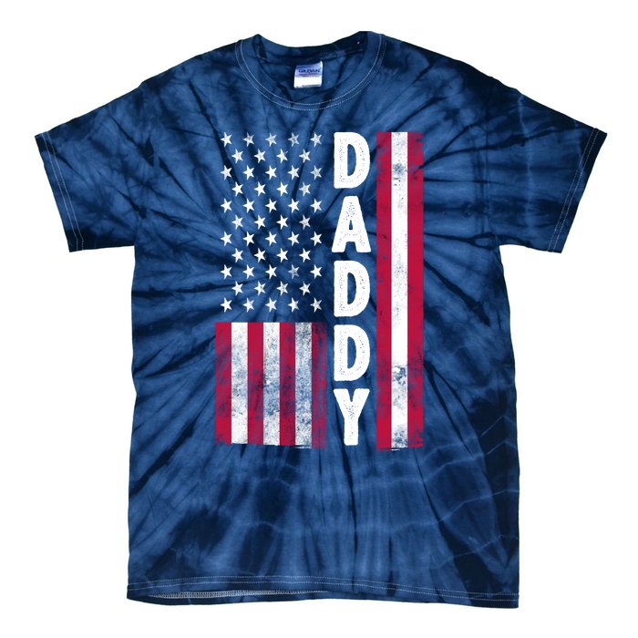 Patriotic American Flag Dad Father's Day Tie-Dye T-Shirt