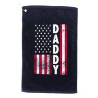 Patriotic American Flag Dad Father's Day Platinum Collection Golf Towel