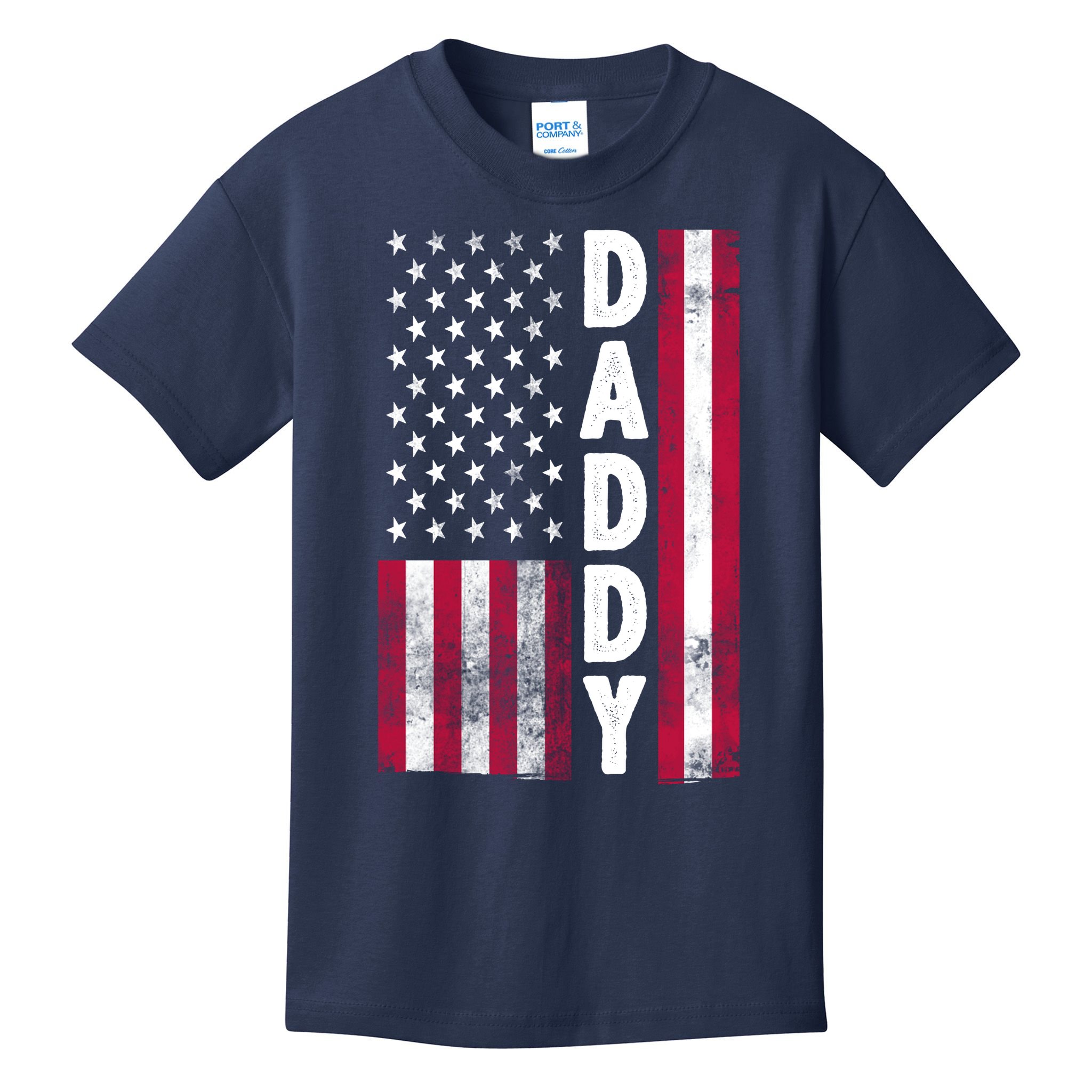 Patriotic American Flag Dad Father's Day Kids T-Shirt