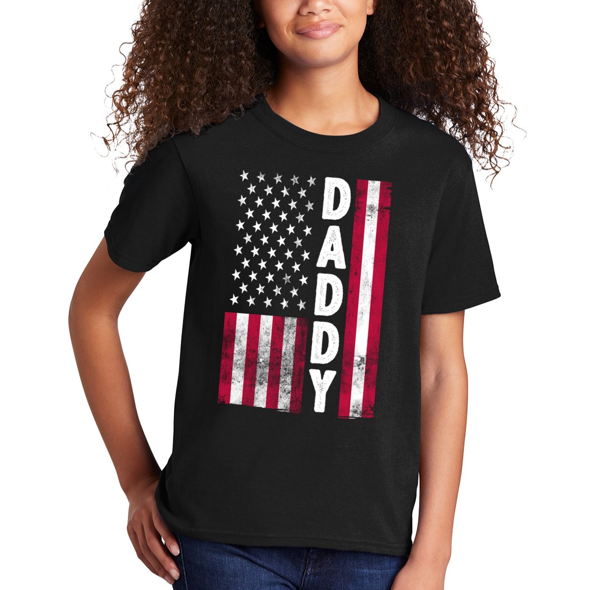 Patriotic American Flag Dad Father's Day Kids T-Shirt