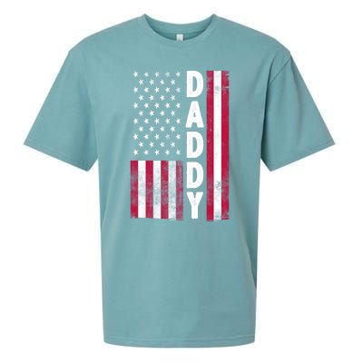 Patriotic American Flag Dad Father's Day Sueded Cloud Jersey T-Shirt