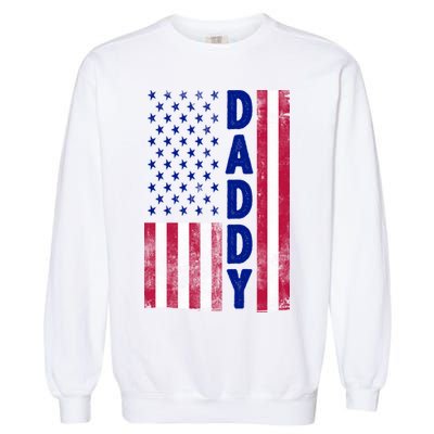 Patriotic American Flag Dad Father's Day Garment-Dyed Sweatshirt