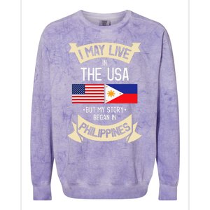 Philippines American Flag USA Filipino Roots Gifts Colorblast Crewneck Sweatshirt