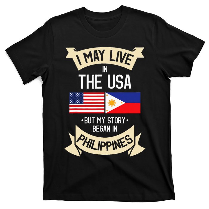 Philippines American Flag USA Filipino Roots Gifts T-Shirt