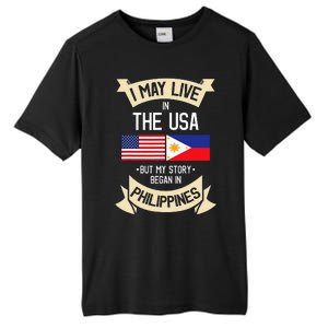 Philippines American Flag USA Filipino Roots Gifts Tall Fusion ChromaSoft Performance T-Shirt