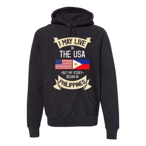 Philippines American Flag USA Filipino Roots Gifts Premium Hoodie