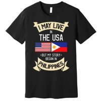 Philippines American Flag USA Filipino Roots Gifts Premium T-Shirt