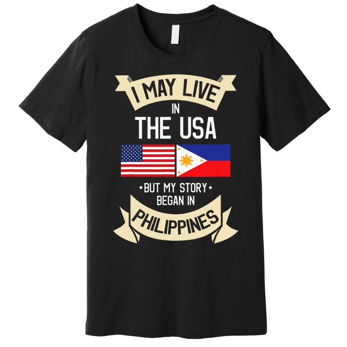 Philippines American Flag USA Filipino Roots Gifts Premium T-Shirt