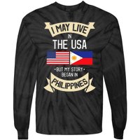 Philippines American Flag USA Filipino Roots Gifts Tie-Dye Long Sleeve Shirt