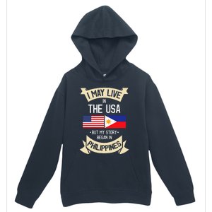 Philippines American Flag USA Filipino Roots Gifts Urban Pullover Hoodie