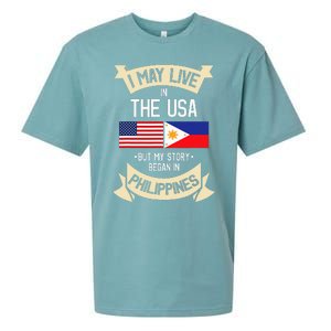 Philippines American Flag USA Filipino Roots Gifts Sueded Cloud Jersey T-Shirt