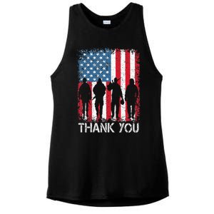 Patriotic American Flag Thank You Ladies PosiCharge Tri-Blend Wicking Tank