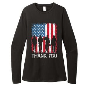 Patriotic American Flag Thank You Womens CVC Long Sleeve Shirt