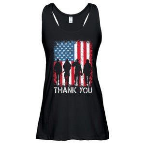 Patriotic American Flag Thank You Ladies Essential Flowy Tank