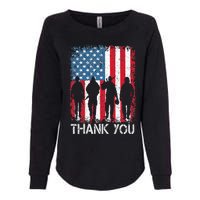 Patriotic American Flag Thank You Womens California Wash Sweatshirt