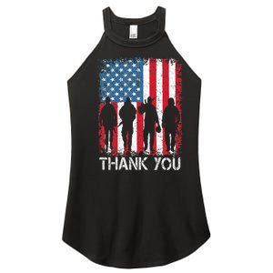 Patriotic American Flag Thank You Women's Perfect Tri Rocker Tank