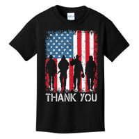 Patriotic American Flag Thank You Kids T-Shirt