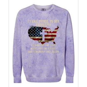 Patriotic American Flag Colorblast Crewneck Sweatshirt