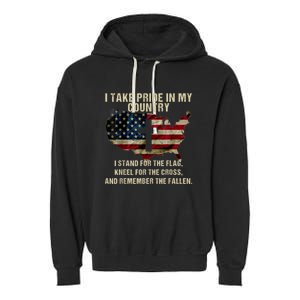 Patriotic American Flag Garment-Dyed Fleece Hoodie