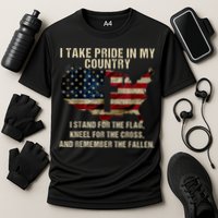 Patriotic American Flag Cooling Performance Crew T-Shirt