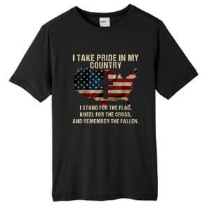 Patriotic American Flag Tall Fusion ChromaSoft Performance T-Shirt