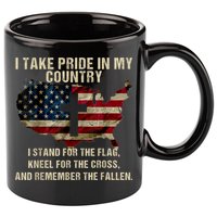 Patriotic American Flag 11oz C Handle Ceramic Mug