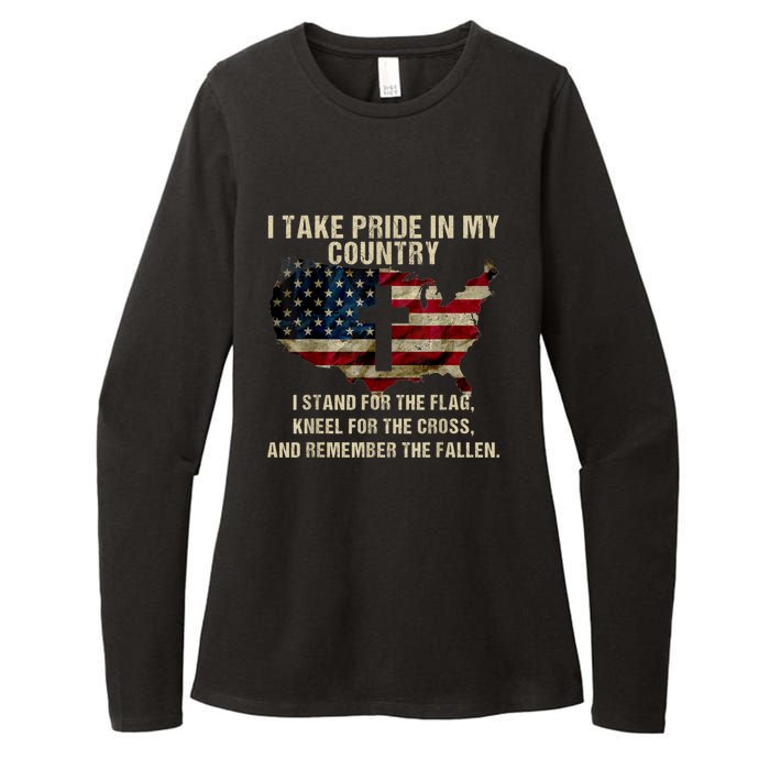 Patriotic American Flag Womens CVC Long Sleeve Shirt