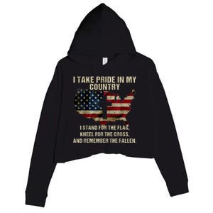 Patriotic American Flag Crop Fleece Hoodie